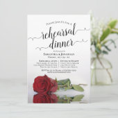 レッドローズのリハーサル結婚ディナーを反映 招待状 (スタンド正面)