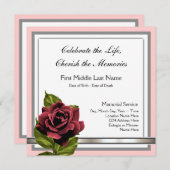 レッドローズの葬儀のお知らせ 招待状 (正面/裏面)