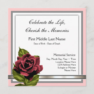 レッドローズの葬儀のお知らせ 招待状
