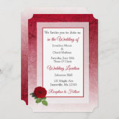 レッドローズをテーマにした結婚式の招待 招待状 (正面/裏面)