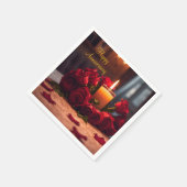 レッドローズアニバーサリー スタンダードカクテルナプキン (角)