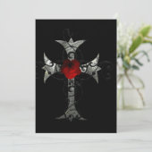 レッドローズアンドクロスゴシックブライダルシャワー 招待状 (スタンド正面)