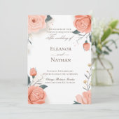 レッドローズアンドサマー春の結婚式 招待状 (スタンド正面)