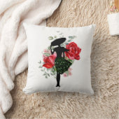 レッドローズアンドファッション装飾用クッション クッション (ブランケット)