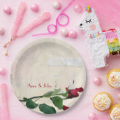 レッドローズアンドワインアニバーサリーパーティー紙プレート ペーパープレート (パーティー)