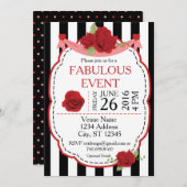 レッドローズイベント招待状 招待状 (正面/裏面)