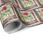 レッドローズインファームハウスウィンドウ ラッピングペーパー (ロールコーナー)