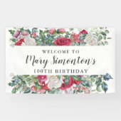 レッドローズウィンターボタニカル100誕生日 横断幕 (横)