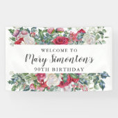 レッドローズウィンターボタニカル90誕生日 横断幕 (横)