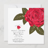 レッドローズウェットウォーター露ブライダルシャワー 招待状 (正面)