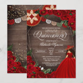 レッドローズウエスタンチャラマリアチキンセアニラインバート 招待状 (正面/裏面)