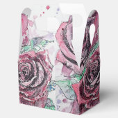 レッドローズウォーターカラーアートパーティーケーキお気に入りボックス フェイバーボックス (オープン)