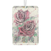 レッドローズウォーターカラーアートフローラカーエアーフレッシュナー カーエアーフレッシュナー (裏面)