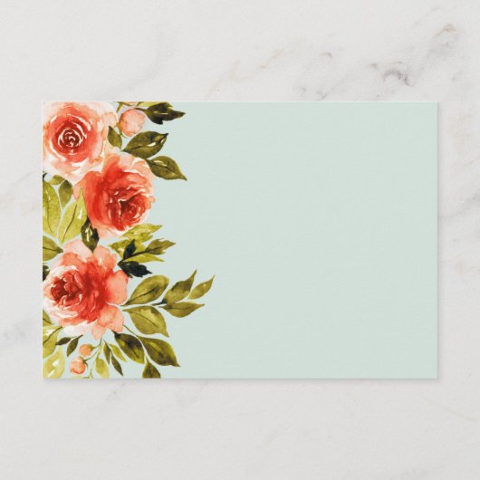 レッドローズウォーターカラーボタニカル結婚詳細 エンクロージャーカード (裏面)