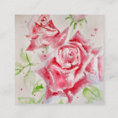 レッドローズウォーターバラハッピーバースデースクエアセント スクエア名刺 (裏面)