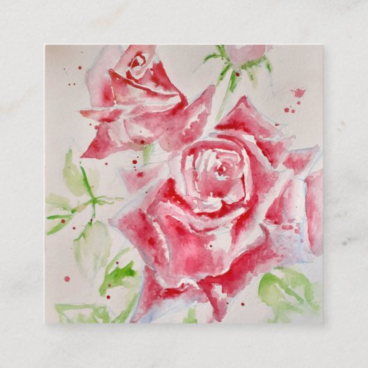 レッドローズウォーターバラハッピーバースデースクエアセント スクエア名刺 (裏面)