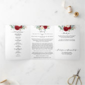 レッドローズウォーターフローラメモリアル葬儀 三つ折りプログラム (内部)