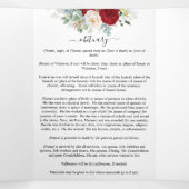 レッドローズウォーターフローラメモリアル葬儀 三つ折りプログラム (内部中)