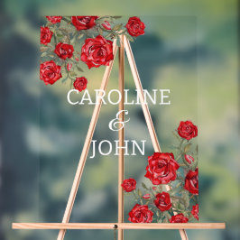 レッドローズウォーターフローラ アクリルサイン