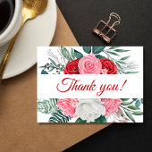 レッドローズウォーター結婚カラーサンキューカード サンキューカード