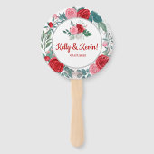 レッドローズウォーター結婚カラー ハンドファン (正面)