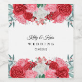 レッドローズウォーター結婚カラー ワインラベル (シングルラベル)