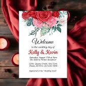 レッドローズウォーター結婚カラー 招待状