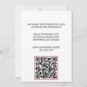 レッドローズウォーター色のフローラ結婚ズ 招待状 (裏面)