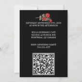 レッドローズウォーター色のフローラ結婚ズ 招待状 (裏面)