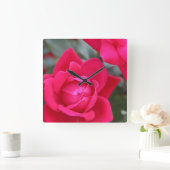 レッドローズウォールクロック スクエア壁時計 (ホーム)