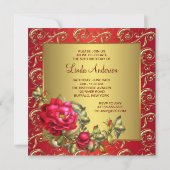 レッドローズウーマンズバースデーパーティー 招待状 (裏面)