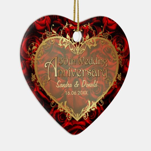 レッドローズエレガンス – 50周年記念 セラミックオーナメント (右)