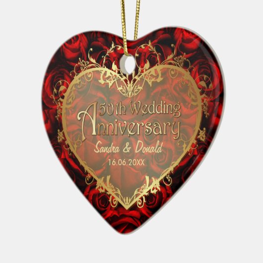 レッドローズエレガンス – 50周年記念 セラミックオーナメント (左)