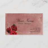 レッドローズエレガントオンブルゴーニュヴィンテージアンティーク 名刺 (裏面)