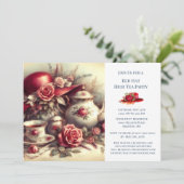 レッドローズエレガントハットテーマティーパーティー 招待状 (スタンド正面)