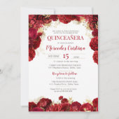 レッドローズエレガントフローラキンセアニェラ 招待状 (正面)