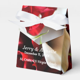 レッドローズエレガントフローラ金ゴールド結婚ボール フェイバーボックス