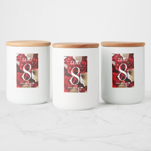 レッドローズエレガントフローラ金ゴールド結婚ボール フードラベル (ボトル)