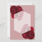 レッドローズエレガント結婚式招待状 – ロマンチック 招待状 (裏面)