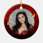 レッドローズエレガント金ゴールドクラウンキンセアニェラ セラミックオーナメント (裏面)