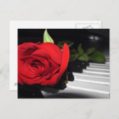 レッドローズオンピアノ ポストカード (正面/裏面)