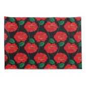 レッドローズオンブラックピラロケース 枕カバー (裏面-右)