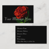 レッドローズオンブラックフローラ 名刺 (正面/裏面)