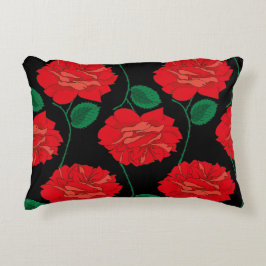 レッドローズオンブラック アクセントクッション