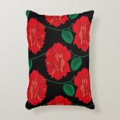 レッドローズオンブラック アクセントクッション (正面(垂直))