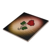 レッドローズオンブラック タイル (側面)