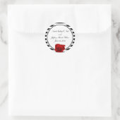 レッドローズオンブラック&ホワイトストライプズ結婚ズ ラウンドシール (バッグ)