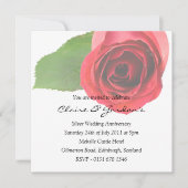 レッドローズオンホワイトアンビナシーパーティの招待状 招待状 (正面)