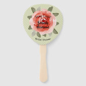 レッドローズオン水玉模様ダービーブライダルシャワー ハンドファン (裏面)