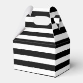 レッドローズオン白黒ストライプウェディングパーティーの好意 フェイバーボックス (裏面サイド)